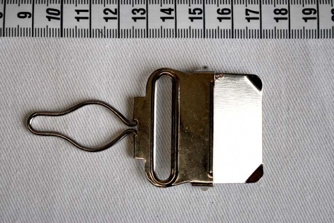 1026 Overall Fitting Buckle 35mm - Nickel Plated - Front view