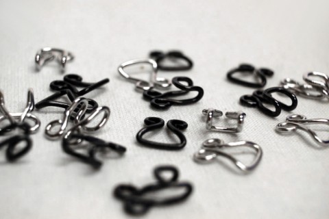 Corset Hooks and Eyes in Silver and Black