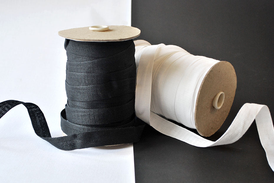 Cotton Tape, 13mm, Black & White - Fast Delivery