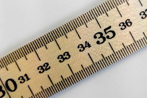 Government Stamped Wooden Ruler Metre Stick - inches and centimetres - William Gee