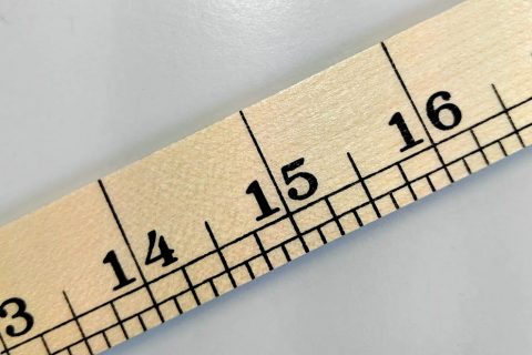 Government Stamped Wooden Ruler Metre Stick - inches side- William Gee UK