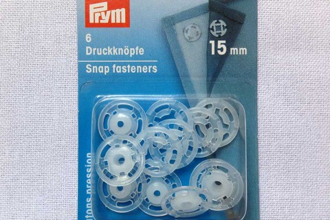 Prym Transparent Fasteners, Plastic