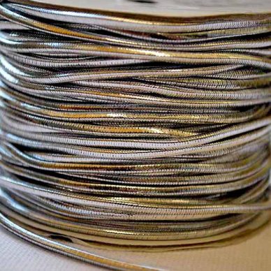 Metallic Silver Elastic 20m