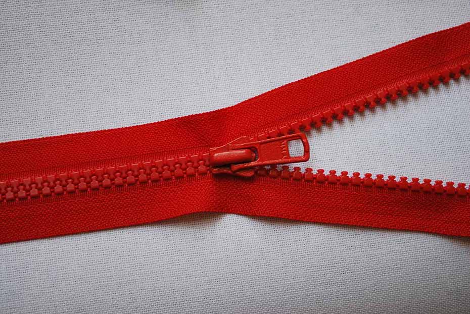YKK Open End Zip - Chunky Plastic - Colours: Reds, Beige, Browns