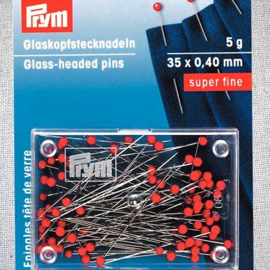 Super Fine Glass Headed Pins - 5 grams