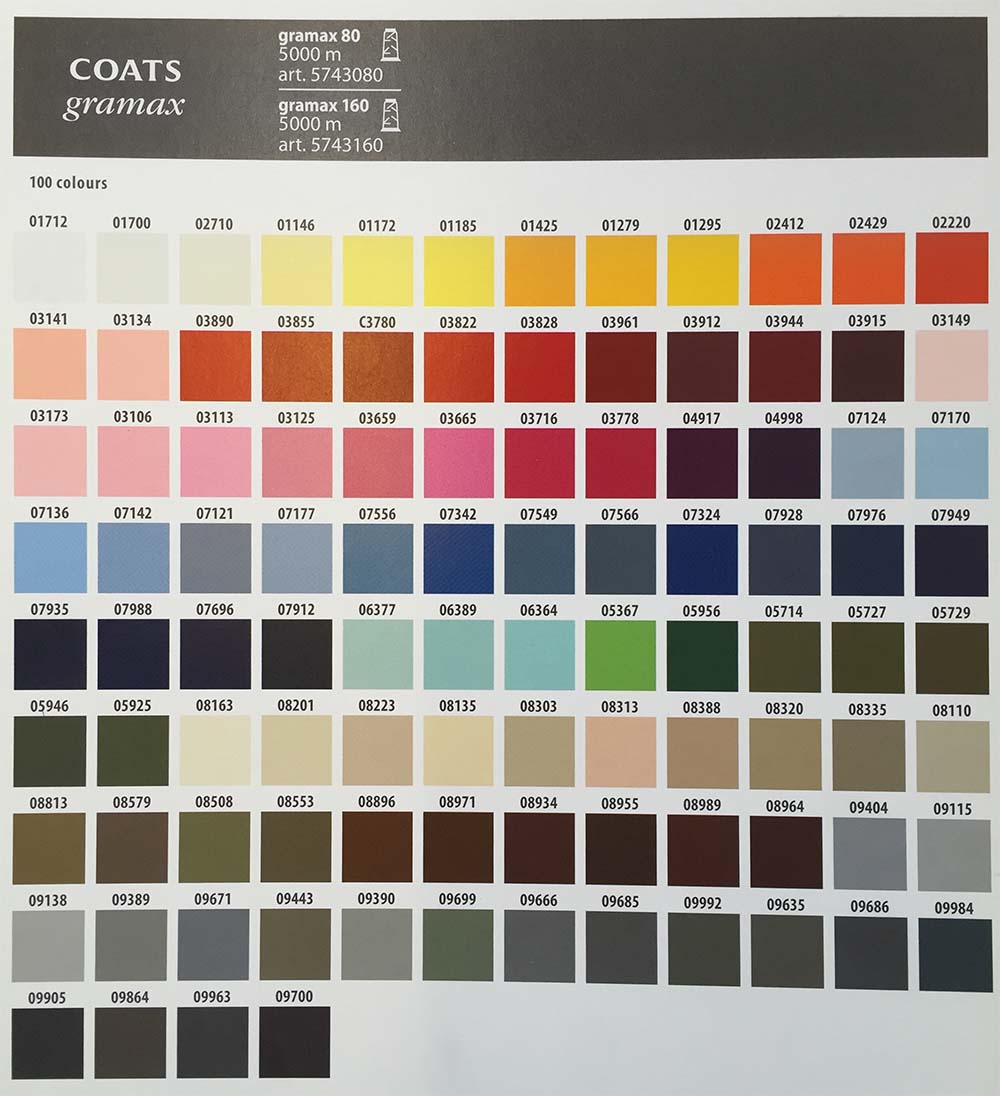 Coats Thread Colour Chart