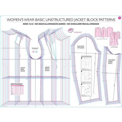 Womenswear Basic Unstructured Jacket Block Patterns - Chart 5