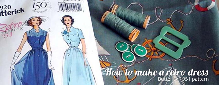 how to make a retro dress using Butterick Pattern 1951