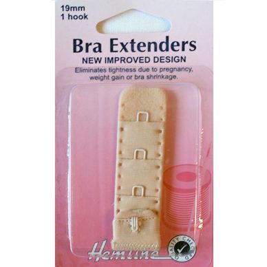 Hemline Bra Extender - Beige - 19mm Single Hook