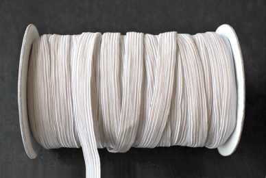 Flat Elastic 11mm in White by William Gee