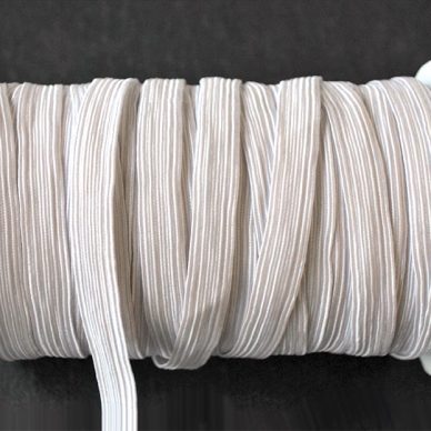 Flat Elastic 11mm in White by William Gee