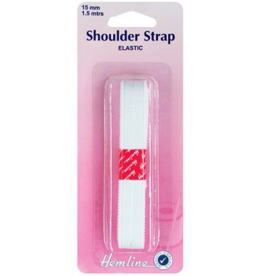 Hemline Shoulder Strap 15mm in White