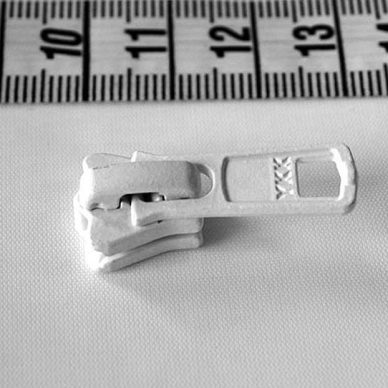 YKK Plastic Vislon No.5 Slider in White by William Gee