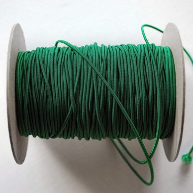 Round Elastic 3mm in Bottle Green colour - William Gee