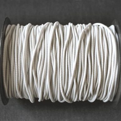 Round Elastic in White 2mm - William Gee