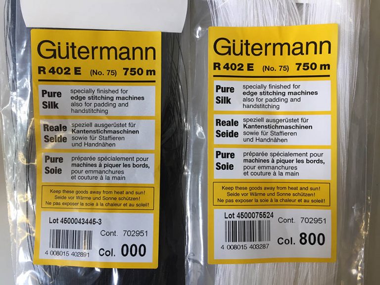Gutermann Pure Silk Thread - label details - William Gee