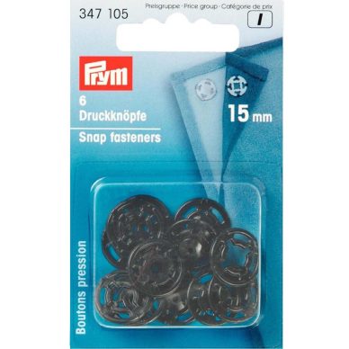 Prym Black Plastic Snap Fasteners - William Gee UK