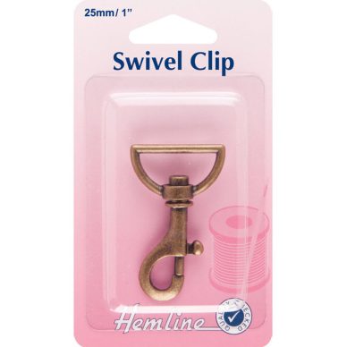 Hemline Swivel Clip 25mm in colour bronze - William Gee UK