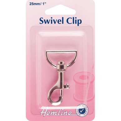 Hemline Swivel Clip 25mm in colour silver - William Gee UK