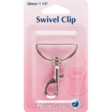 Hemline Swivel Clip 35mm in colour silver - William Gee UK