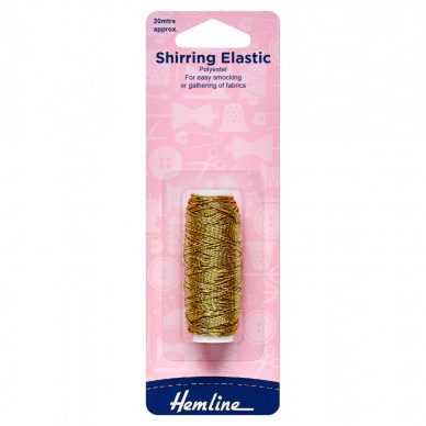 Hemline Shirring Elastic Gold - William Gee UK