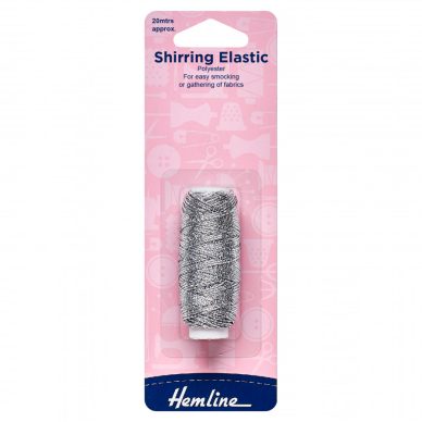 Hemline Shirring Elastic Silver - William Gee UK