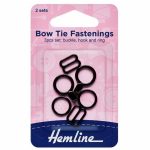 Hemline Bow Tie Fastenings Black - William Gee UK