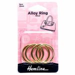 Hemline Alloy O Rings Gold H4508_26_GD - William Gee UK