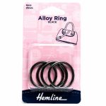 Hemline Alloy O Rings Nickel Black H4508_26_NB - William Gee UK