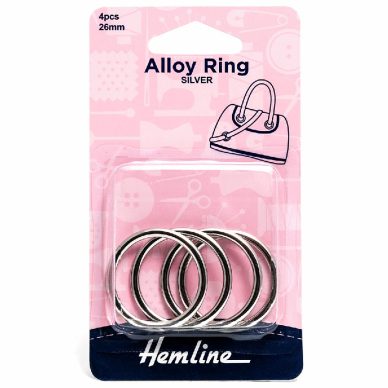 Hemline Alloy O Rings Nickel Silver H4508_26_NK