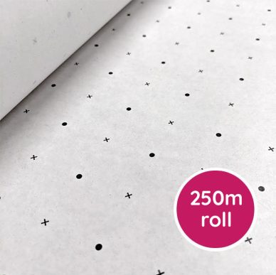 Spot and Cross Pattern Paper 250m Roll 60gsm - William Gee UK