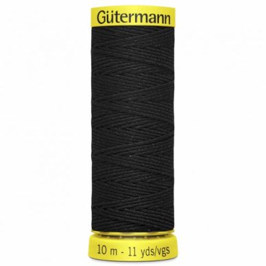 Gutermann Shirring Elastic Black 10m - William Gee UK