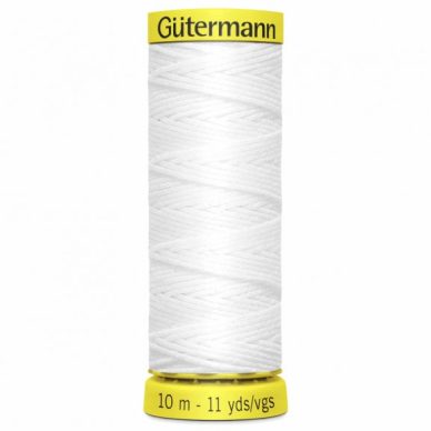 Gutermann Shirring Elastic White 10m - William Gee UK