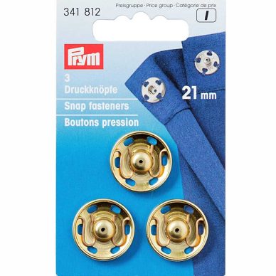 Prym Snap Fasteners Gold 21mm - William Gee UK