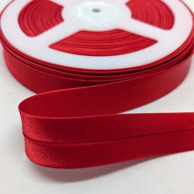 Satin Bias Binding 19mm Scarlet Red - William Gee UK