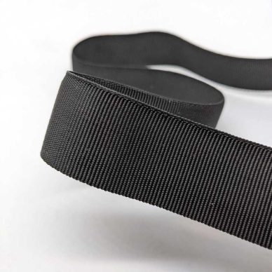 Curved Petersham Ribbon in Black 25mm - William Gee UK