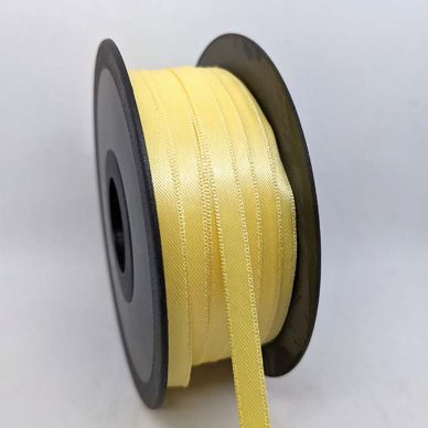 Satin Ribbon 6.5mm Pale Yellow - William Gee UK