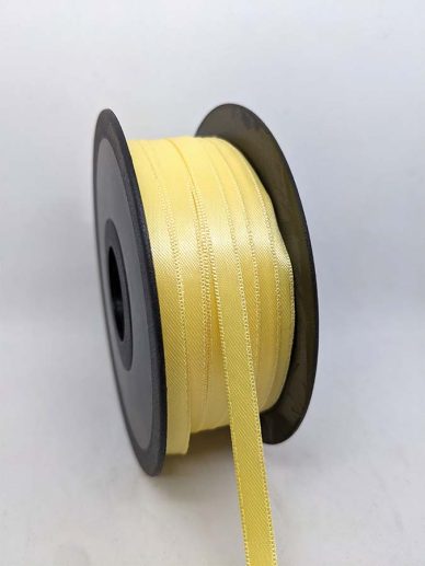 Satin Ribbon 6.5mm Pale Yellow - William Gee UK