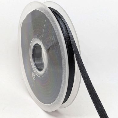 Satin Ribbon Very Dark Grey 6mm - William Gee UK