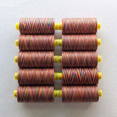 Gutermann Mara Multicoloured Sewing Threads box of 10 spools colour 8023 - William Gee UK