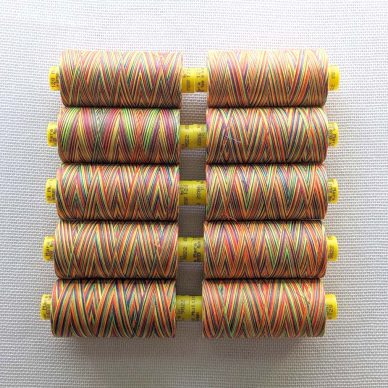 Gutermann Mara Multicoloured Sewing Threads box of 10 spools colour 9822 - William Gee UK