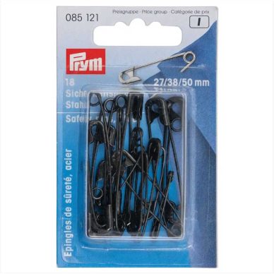Prym Black Safety Pins 085121 - William Gee Uk