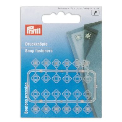 Prym Snap Fasteners Square Transparent Plastic - William Gee UK Online