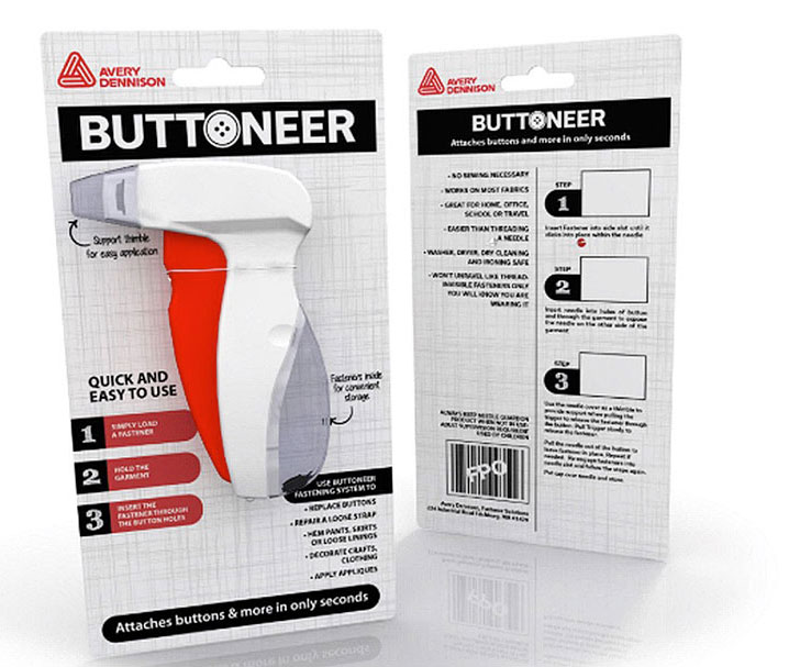 Avery Dennison Buttoneer Tool in packaging- William Gee